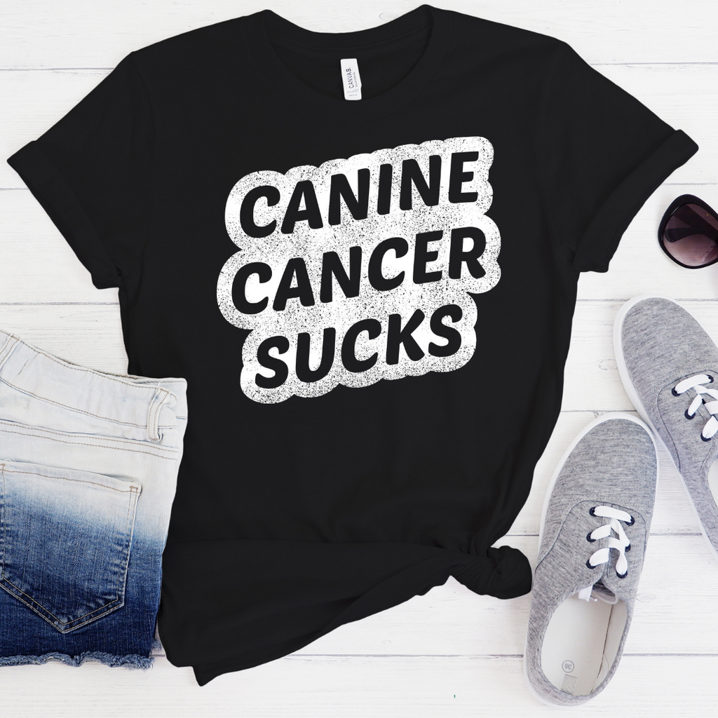 Black Canine Cancer Sucks Tee